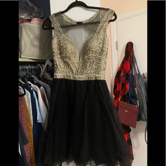 Ed Young Black and Gold Dress - Picture 1 of 7
